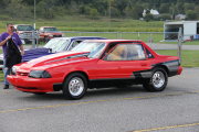 Red and Black MUSTANG Drag Car
